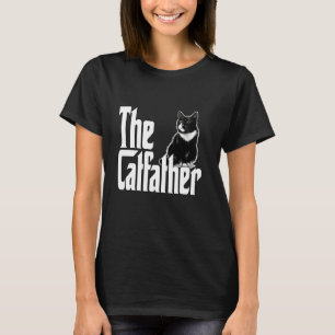 Kattpappa Den kattlige fadern Svart och vit kattfa T Shirt