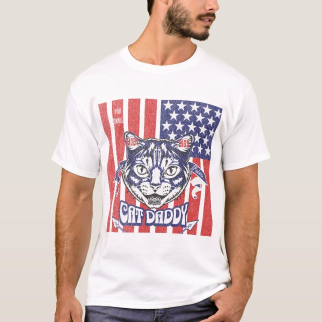 Kattpappa, din lilla pappa, som kärlek ye pappa! t shirt (Framsida)