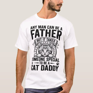 Kattpappa Fader Citat Vintage Gravyr T-Shirt D