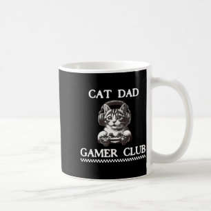 Kattpappa Gamerklubb Rolig Kattälskare Spelande Sp Kaffemugg