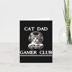 Kattpappa Gamerklubb Rolig Kattälskare Spelande Sp Kort