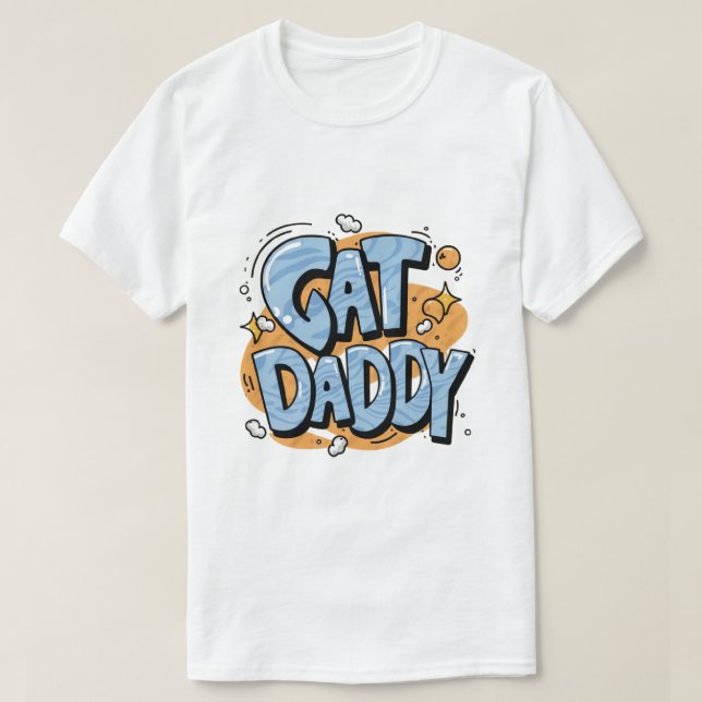 kattpappa, kattälskare, pappa-katt i far, pappa t shirt (Design framsida)