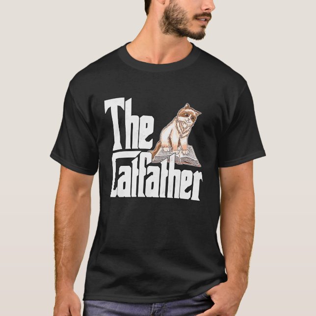 Kattpappa Kattfader Galen Kattfar Bröllopskatt T Shirt (Framsida)