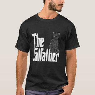 Kattpappa Kattfadern Söt Svart Kattpappa Kitty T Shirt