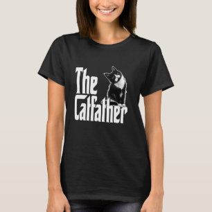 Kattpappa Kattfadern Söt Svart och Vit Katt Tjock T Shirt