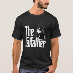 Kattpappa Kattfadern Söt Svart och Vit Katt Tjock T Shirt