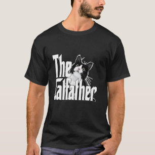 Kattpappa Kattfadern Söt Svart och Vit Katt Tjock T Shirt