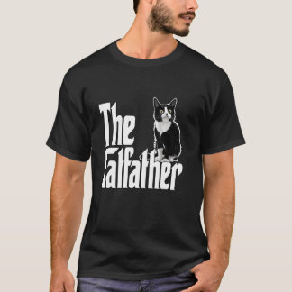 Kattpappa Kattfadern Söt Svart och Vit Katt Tjock T Shirt