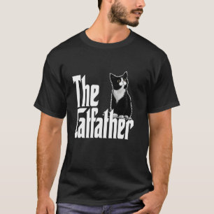 Kattpappa Kattfadern Söt Svart och Vit Katt Tjock T Shirt