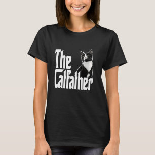 Kattpappa Kattfadern Söt Svart och Vit Katt Tjock T Shirt