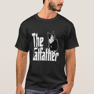 Kattpappa Kattfadern Söt Svart och Vit Katt Tjock T Shirt