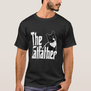 Kattpappa Kattfadern Söt Svart och Vit Katt Tjock T Shirt