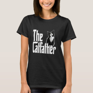 Kattpappa Kattfadern Söt Svart och Vit Katt Tjock T Shirt
