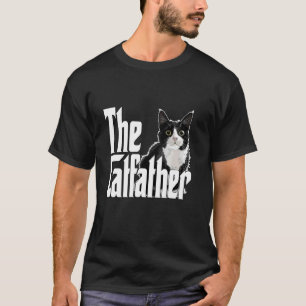 Kattpappa Kattfadern Söt Svart och Vit Katt Tjock T Shirt