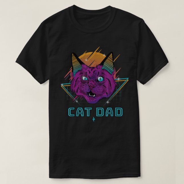 Kattpappa Kattfar för män Kattpresenter för män T Shirt (Design framsida)