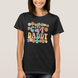 Kattpappa Leopard Ungkatt Tass Retro Solros Groo T Shirt
