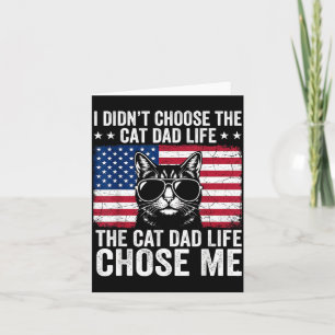 Kattpappa Liv Chose Me Amerikansk Flagga Rolig Kat Kort