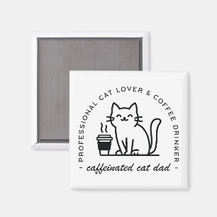 Kattpappa och kaffefanatiker hipster magnet
