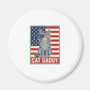 Kattpappa patriotisk kattvektordesign_1 magnet