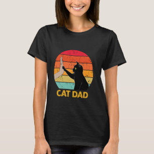 Kattpappa Rolig Kattälskare Svart Katt Highfive Vi T Shirt