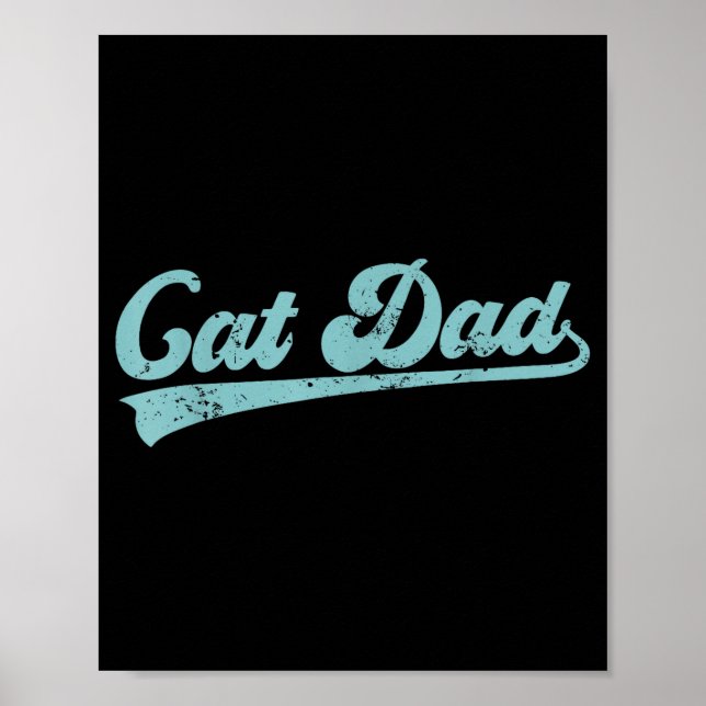 Kattpappa Rolig Pappa Fars dag Rolig Papa  Poster (Framsidan)