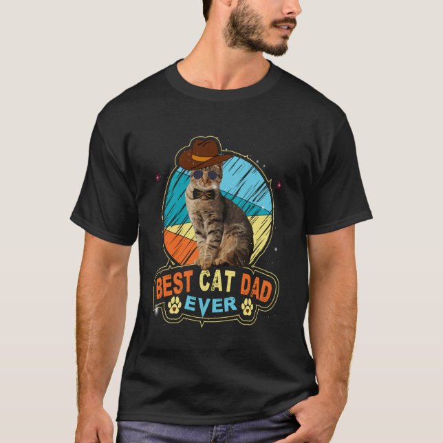 Kattpappa, Rollig katt Fader Design T Shirt (Framsida)