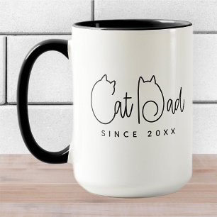 Kattpappa sedan 20XX Modern Enkel Lekfull Rolig Mugg