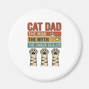 Kattpappa Snacksäljaren Vintage kattälskare Tröja_ Magnet
