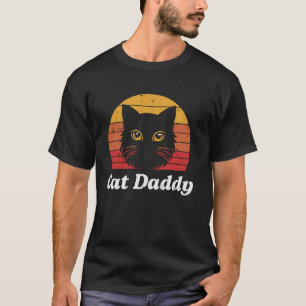 Kattpappa solnedgång Retro kattunge päls pappa pap T Shirt