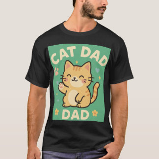 Kattpappa — Söt orange tabbymaskot med hjärtan & T Shirt