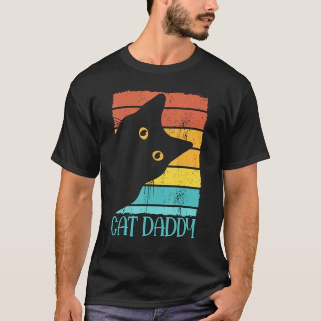Kattpappa söta katter för män pappa t shirt (Framsida)