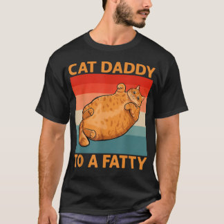 Kattpappa till en tjock rolig orange tabbykatt t shirt