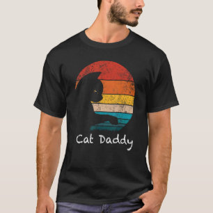 Kattpappa vintage åttiotal stil katt retro distres t shirt