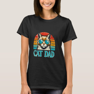 Kattpappa Vintage Åttiotal Stil Katt Retro Distres T Shirt