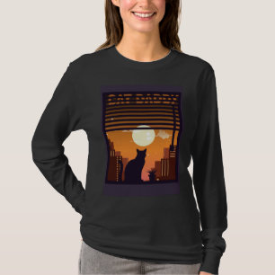 Kattpappa Vintage Åttiotal Stil Katt Retro Distres T Shirt