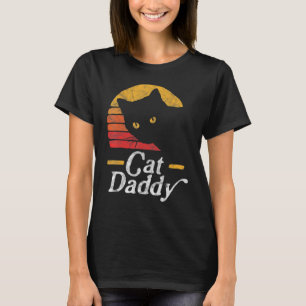 Kattpappa Vintage Åttiotal Stil Katt Retro Distres T Shirt