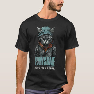 Kattpappa Vintage Åttiotal Stil Kattpappa Retro Om T Shirt