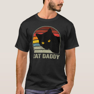 Kattpappa Vintage Katt 80-tals Retro Stil För Män, T Shirt