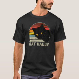 Kattpappa Vintage Katt 80-tals Retro Stil För Män, T Shirt
