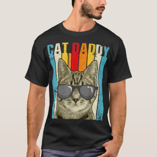Kattpappa Vintage Rolig Kattälskare Söt Katt Med S T Shirt