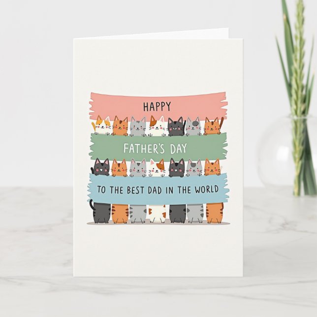 Kattpappadagen gratulationskort kort (Framsida)