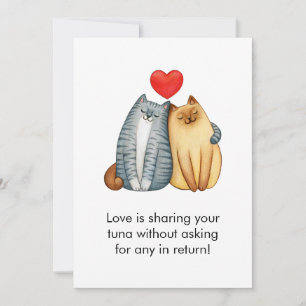 Kattpar Kärlek Cute Rolig Glad Alla Hjärtans Dag Julkort