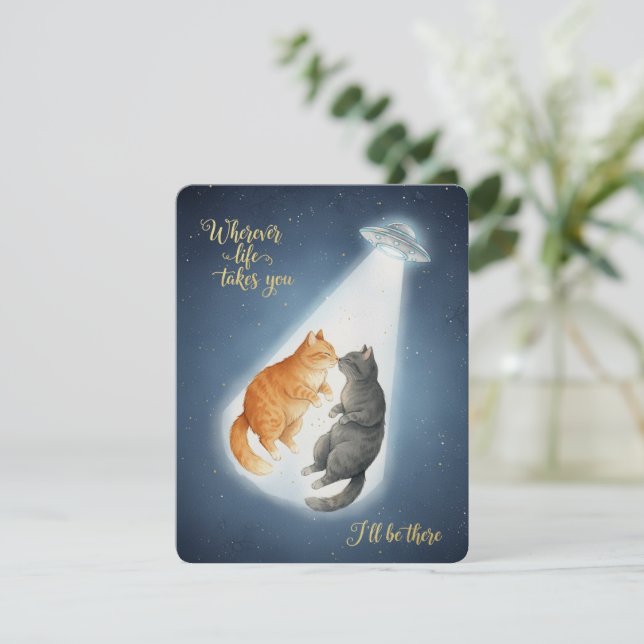 Kattpar Romantisk Alla Hjärtansdag Och årsdagskort Julkort (Stående Fram)