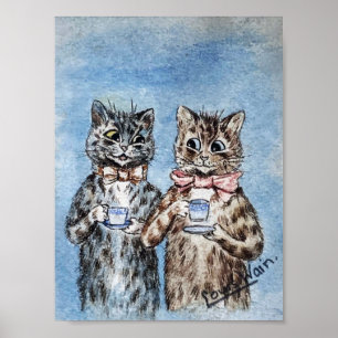 Kattpar som dricker te, Louis Wain Poster