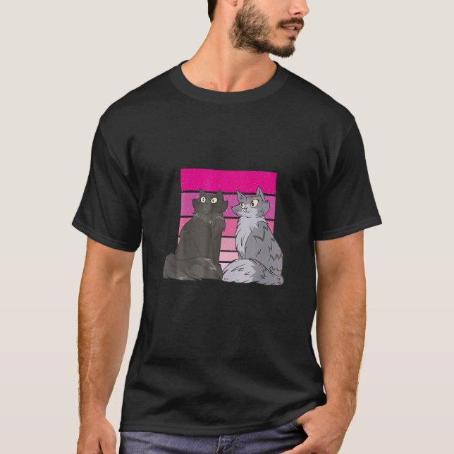 Kattpar Söta Djur Husdjur T Shirt (Framsida)