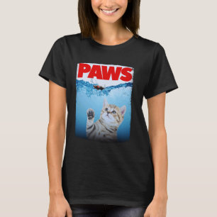 Kattparodi Katt jagar en söt rädd mus Roligt T Shirt