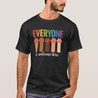 Kattpaw, Alla är välkomna här Idaho lärare T Shirt