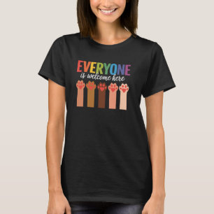 Kattpaw, Alla Är Välkomna Här Idaho Lärare T Shirt