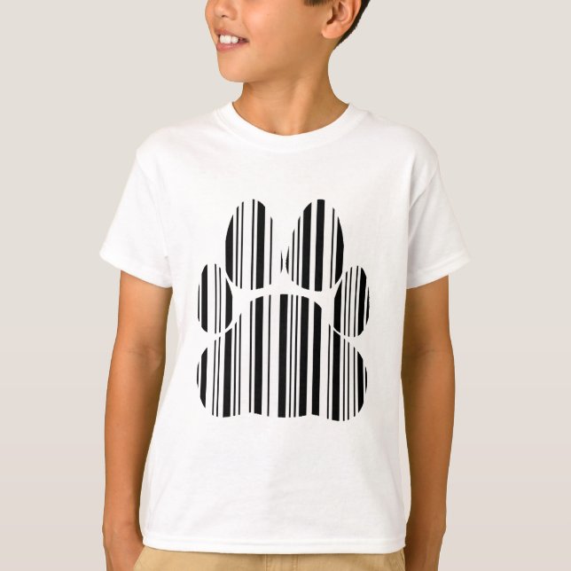 KATTPAW STreckkod Katt Streckkodstryck Mönster T-shirt (Framsida)