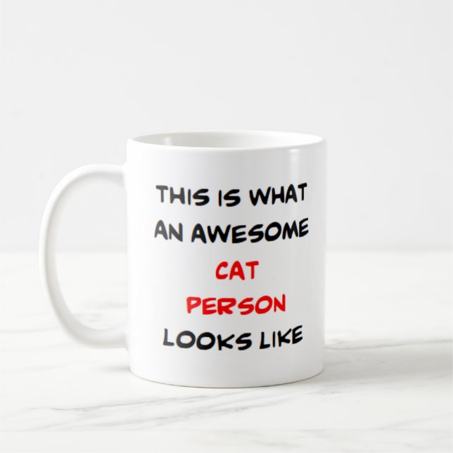 Kattperson, fantastisk kaffemugg (Vänster)